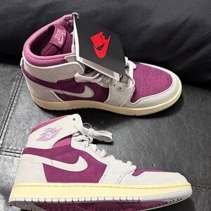 Nike Burgundy and Light Gray High-Tops